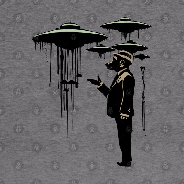 The Dogs in Black: Sci Fi UFO Surrealism by SunGraphicsLab